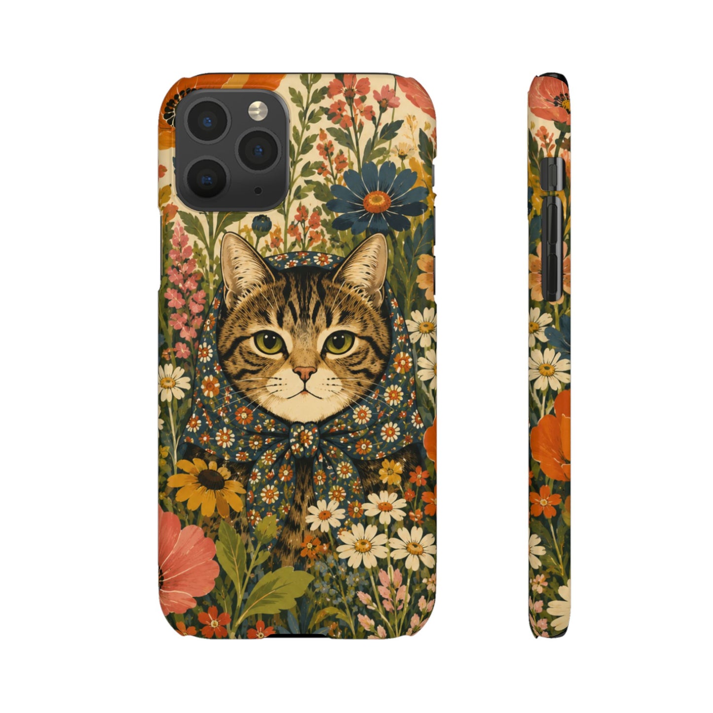 Babushka Cat Peeky Gardens Snap Phone Case