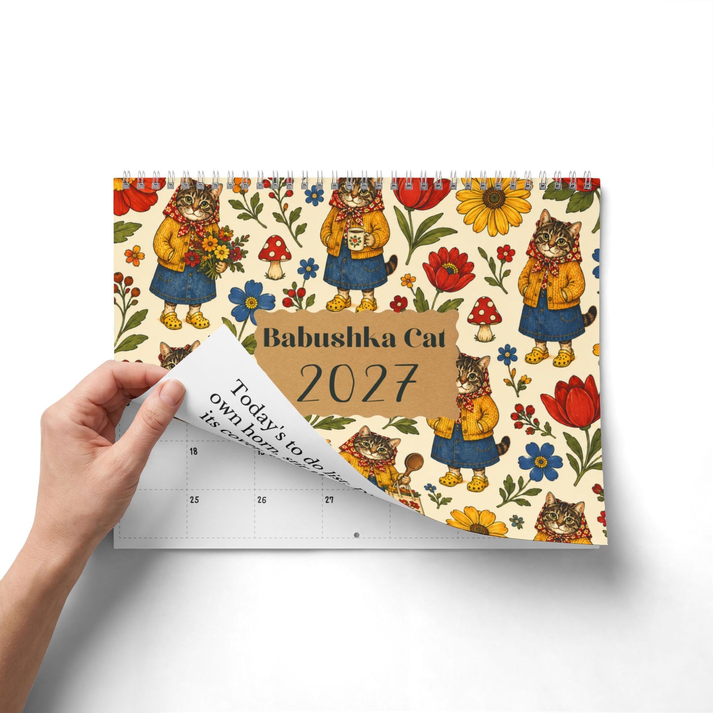 Babushka Cat 2027 Wall Calendar (2 Sizes)