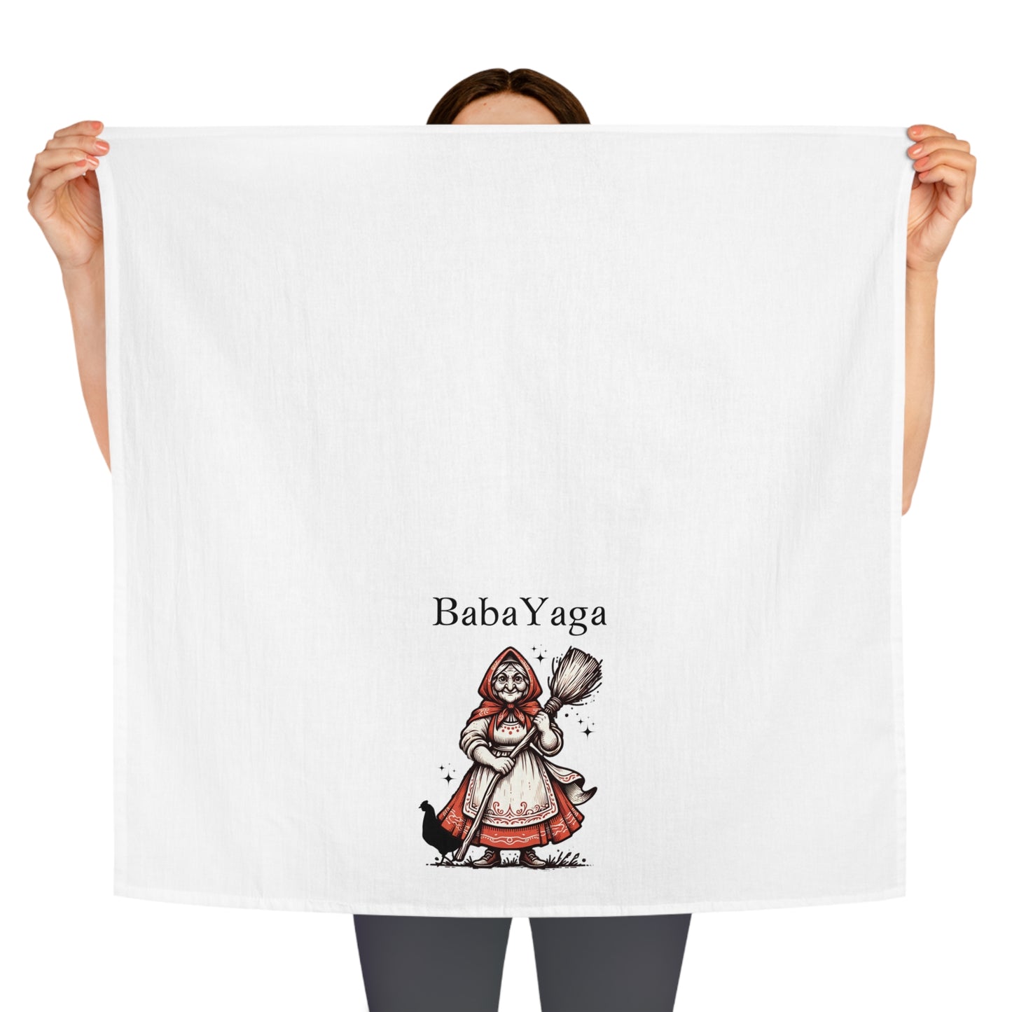 Baba Yaga Polish Folklore Tea Towel, Polish Gift, Hostess Gift