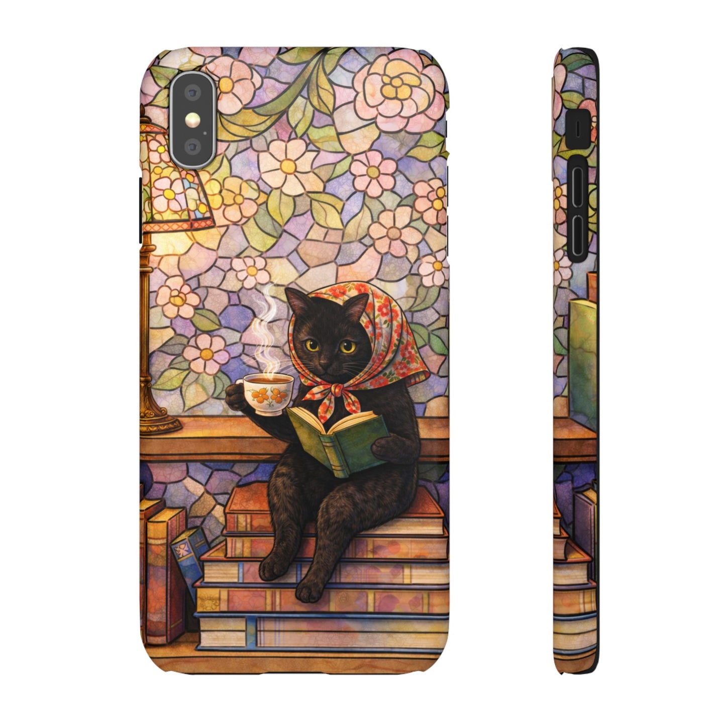 Babushka Cat Reads Artistic Literary Snap Phone Cases