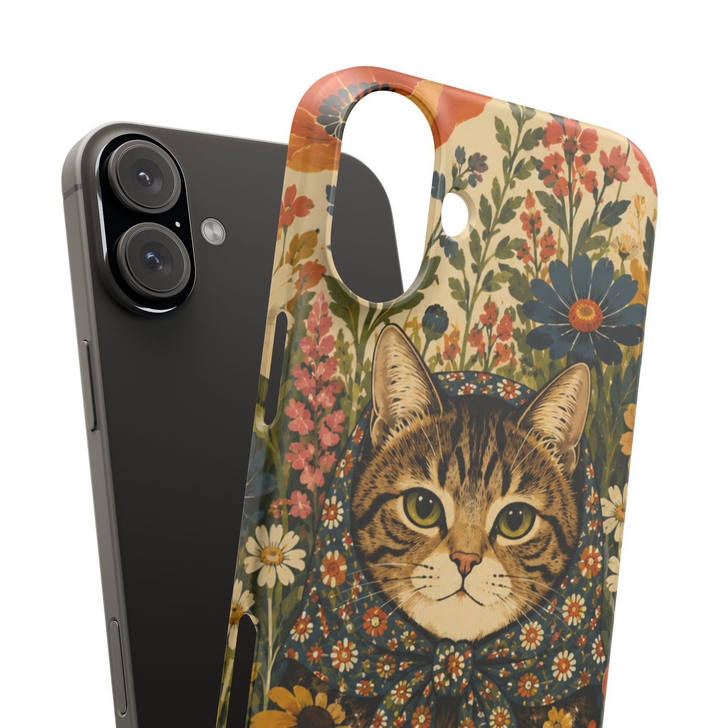 Babushka Cat Peeky Gardens Snap Phone Case