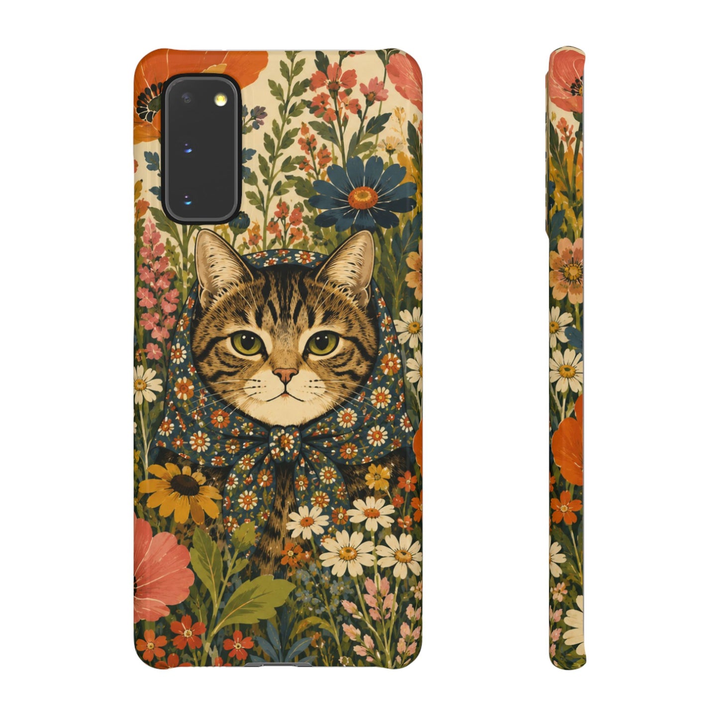 Babushka Cat Peeky Gardens Snap Phone Case