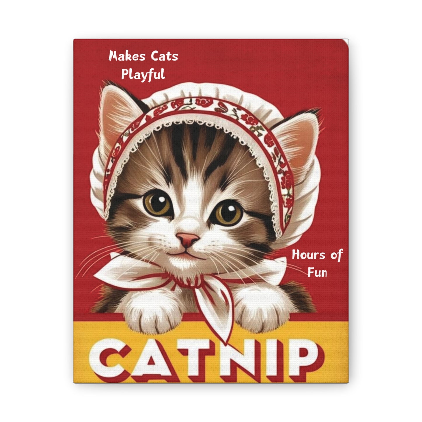 Vintage Style Babushka Kitten Catnip Ad Art