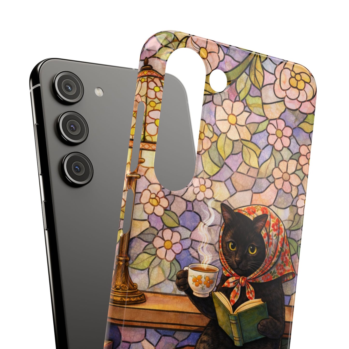 Babushka Cat Reads Artistic Literary Snap Phone Cases