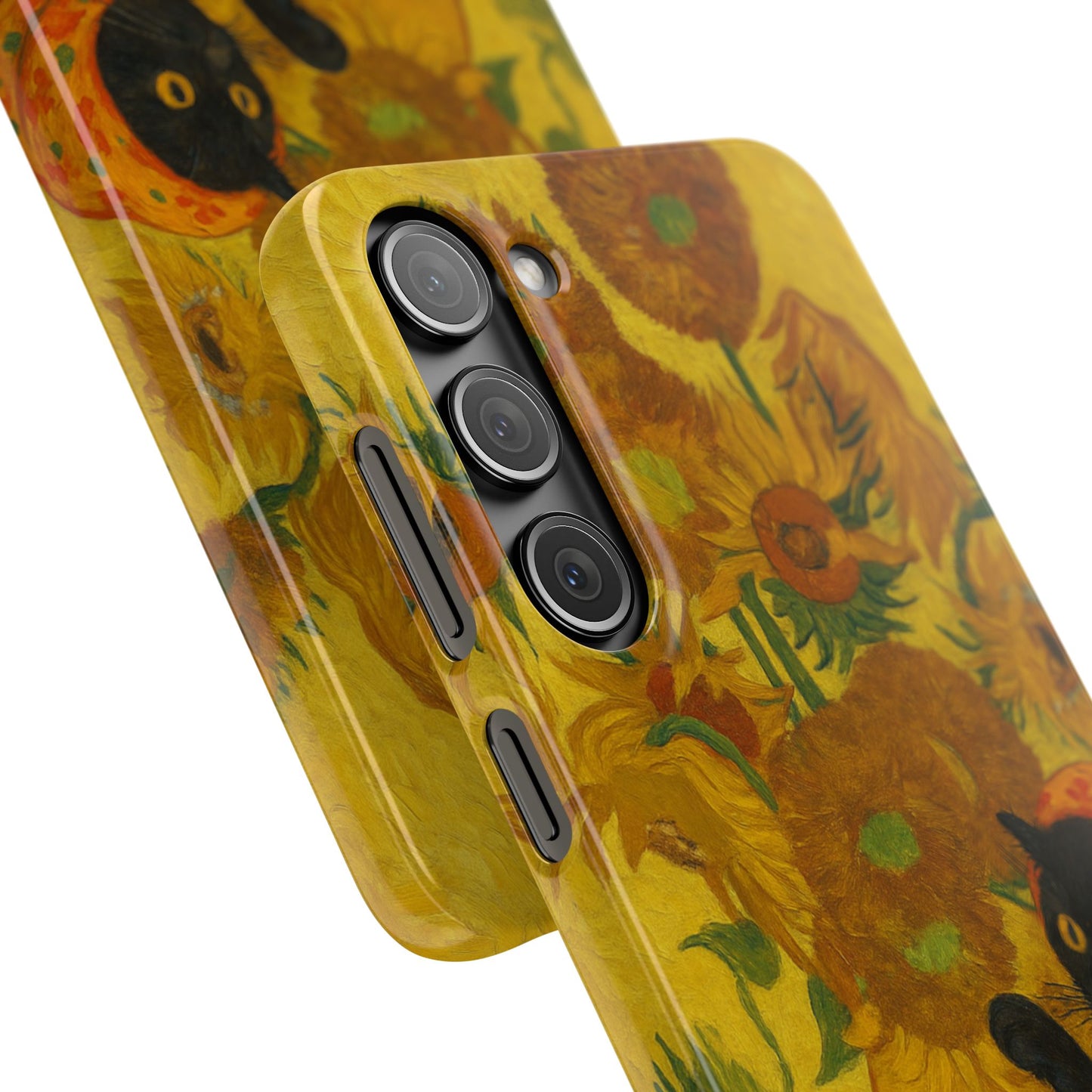 Babushka Cat Van Gogh Sunflowers Snap Phone Case