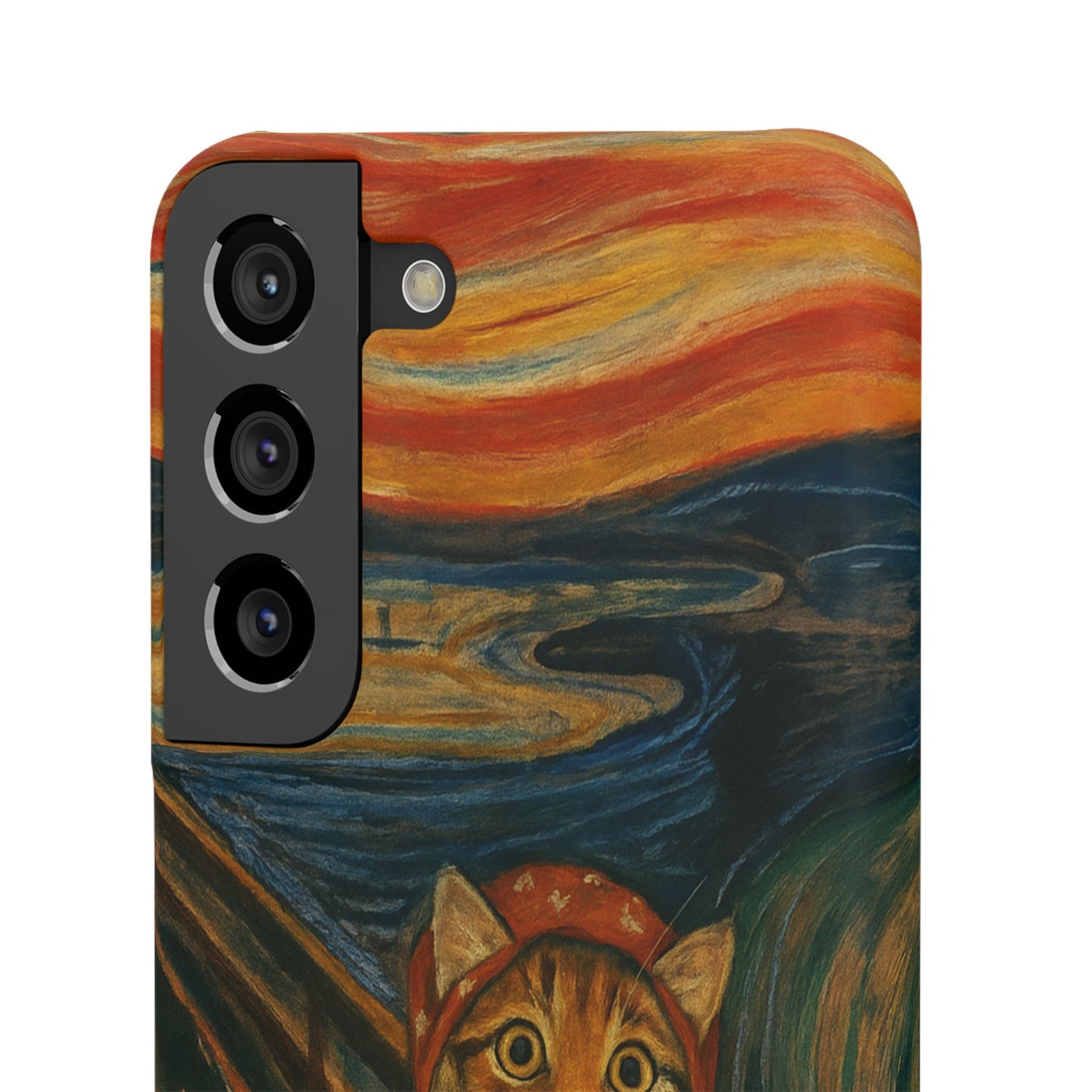 Babushka Cat x Edvard Munch The Scream Parody Art Snap Case