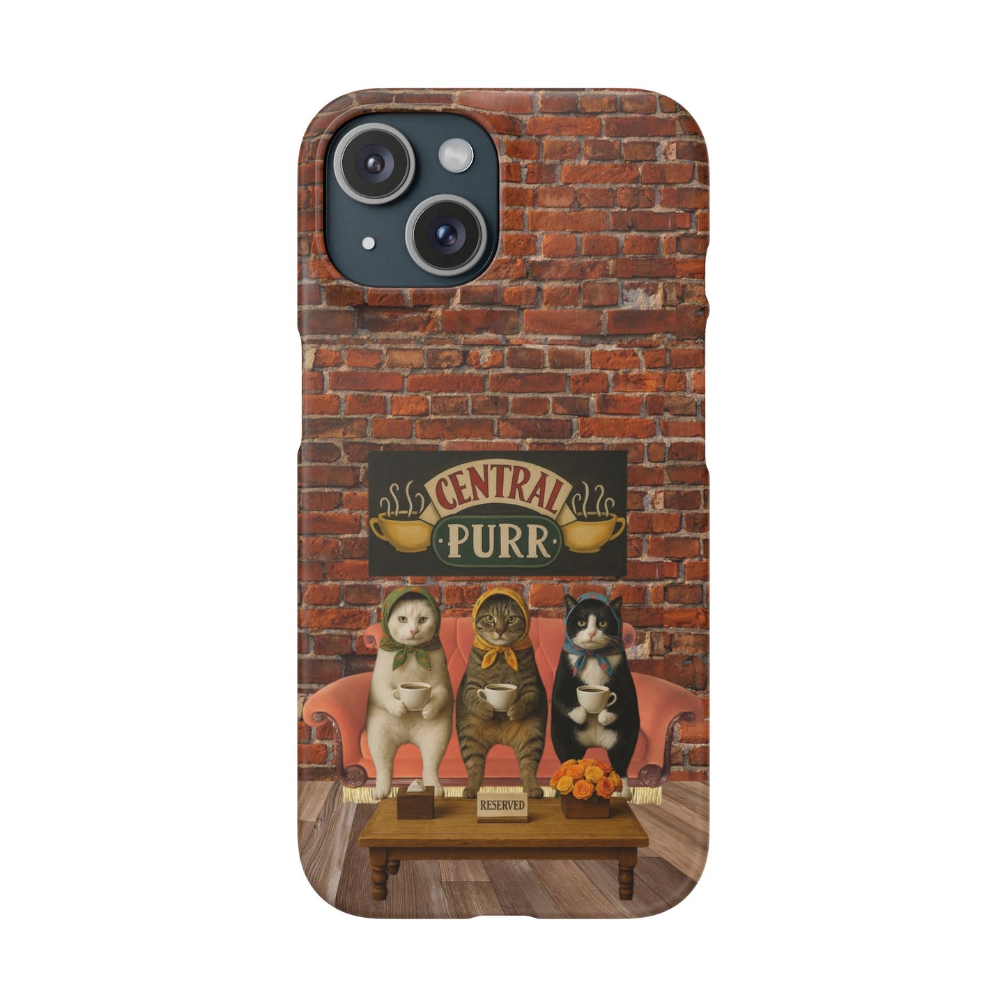 Babushka Cat Coffee Shop Snap Phone Case