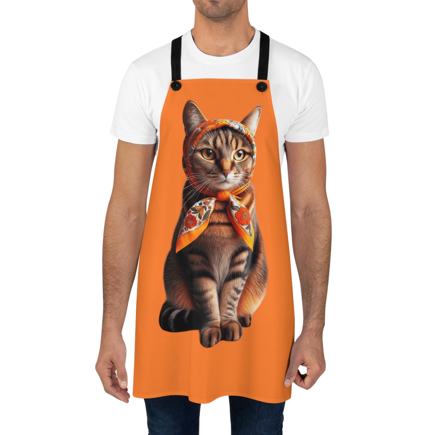 Babushka Cat Apron, Pierogi Tabby Cat