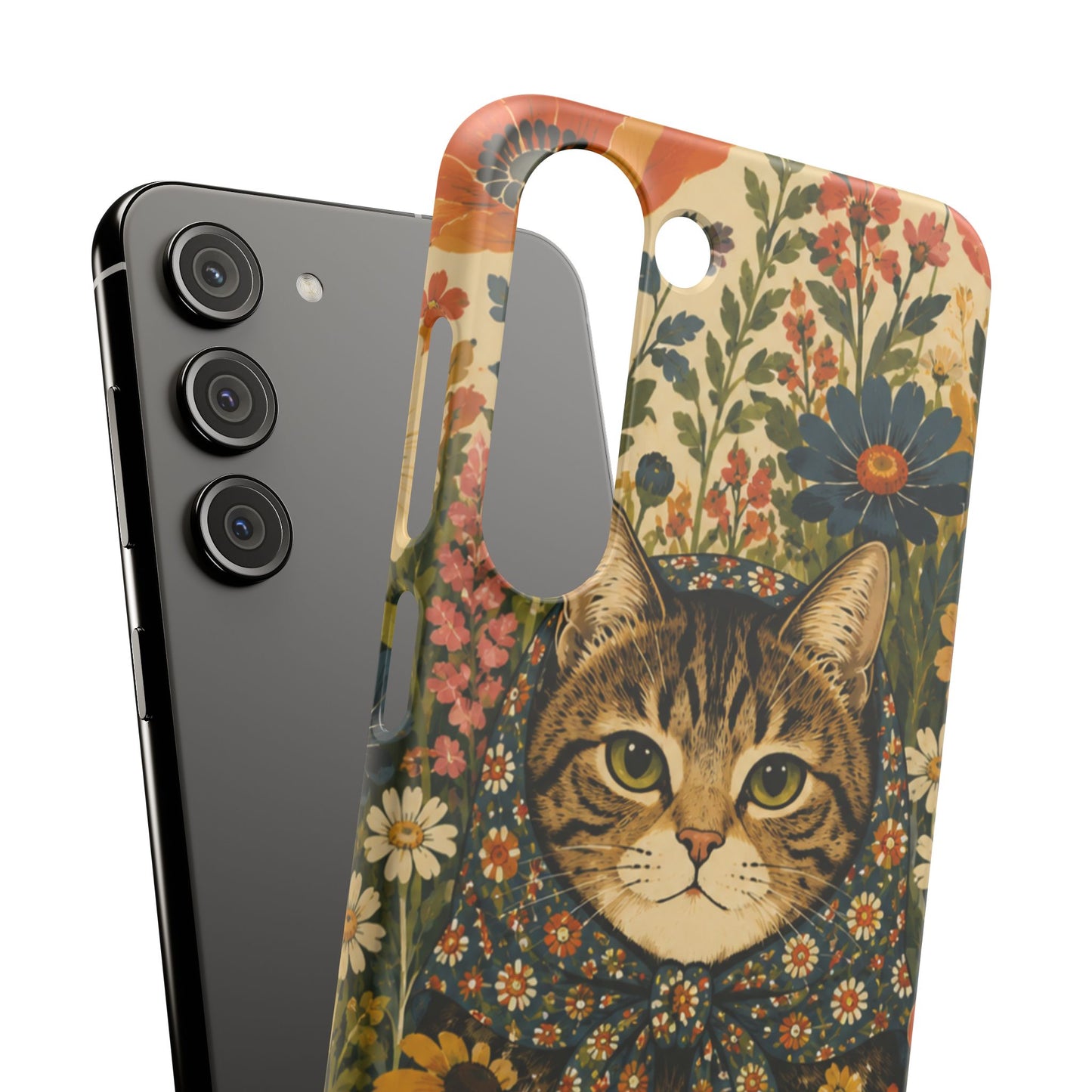Babushka Cat Peeky Gardens Snap Phone Case