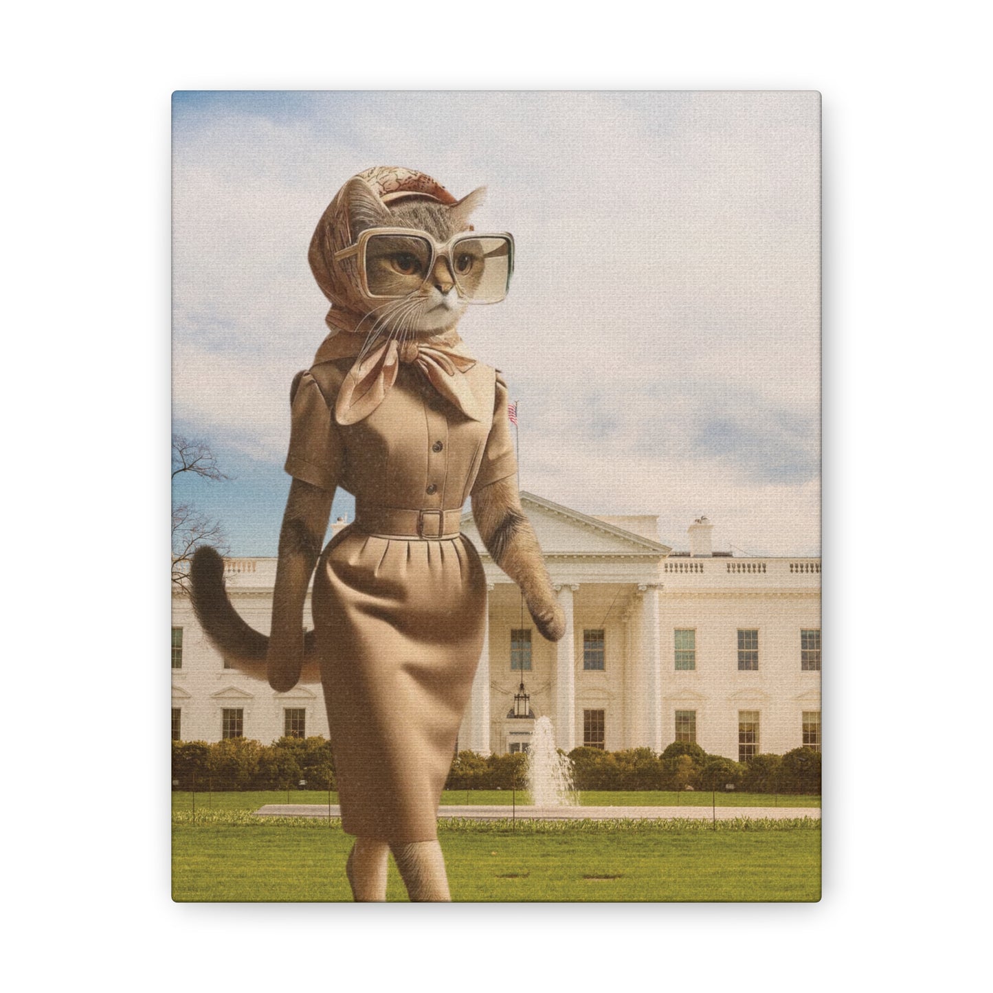 Babushka Cattie O' First Lady Cat Wall Art