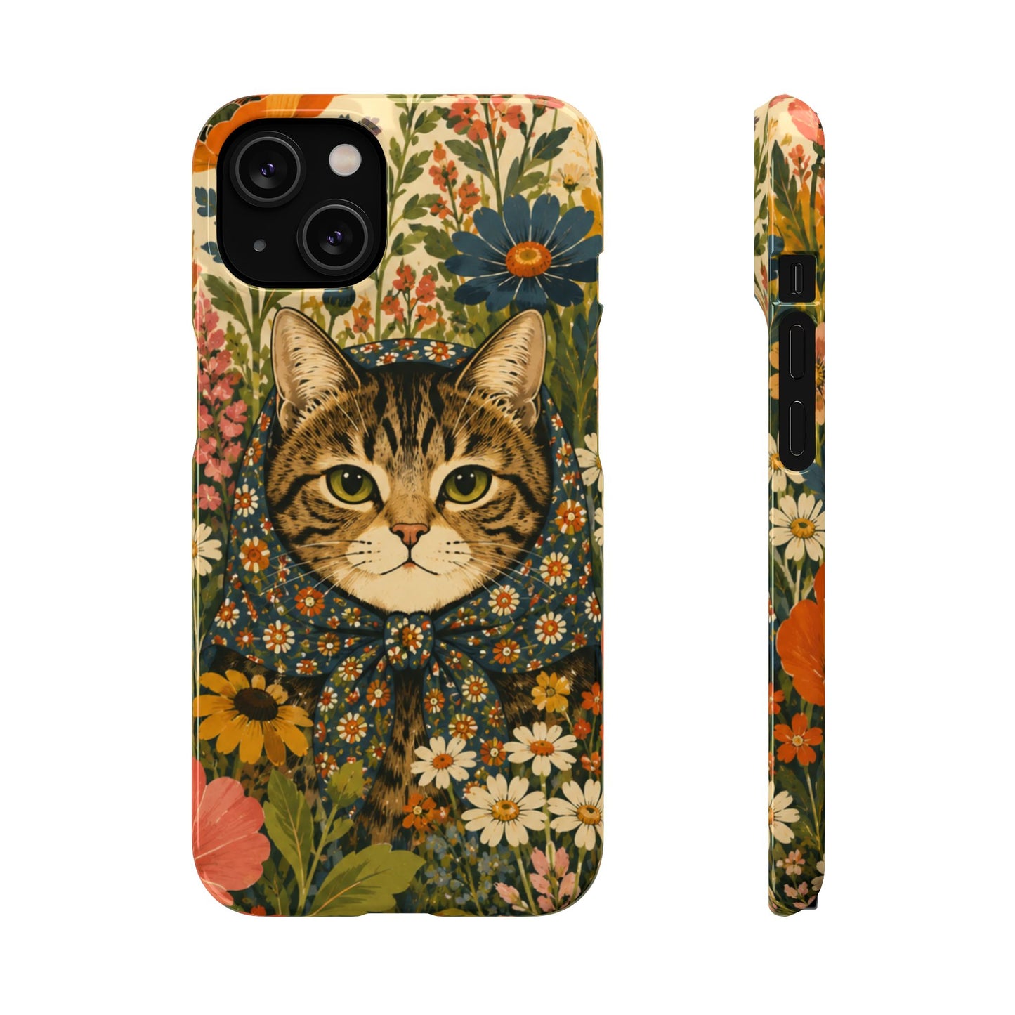Babushka Cat Peeky Gardens Snap Phone Case