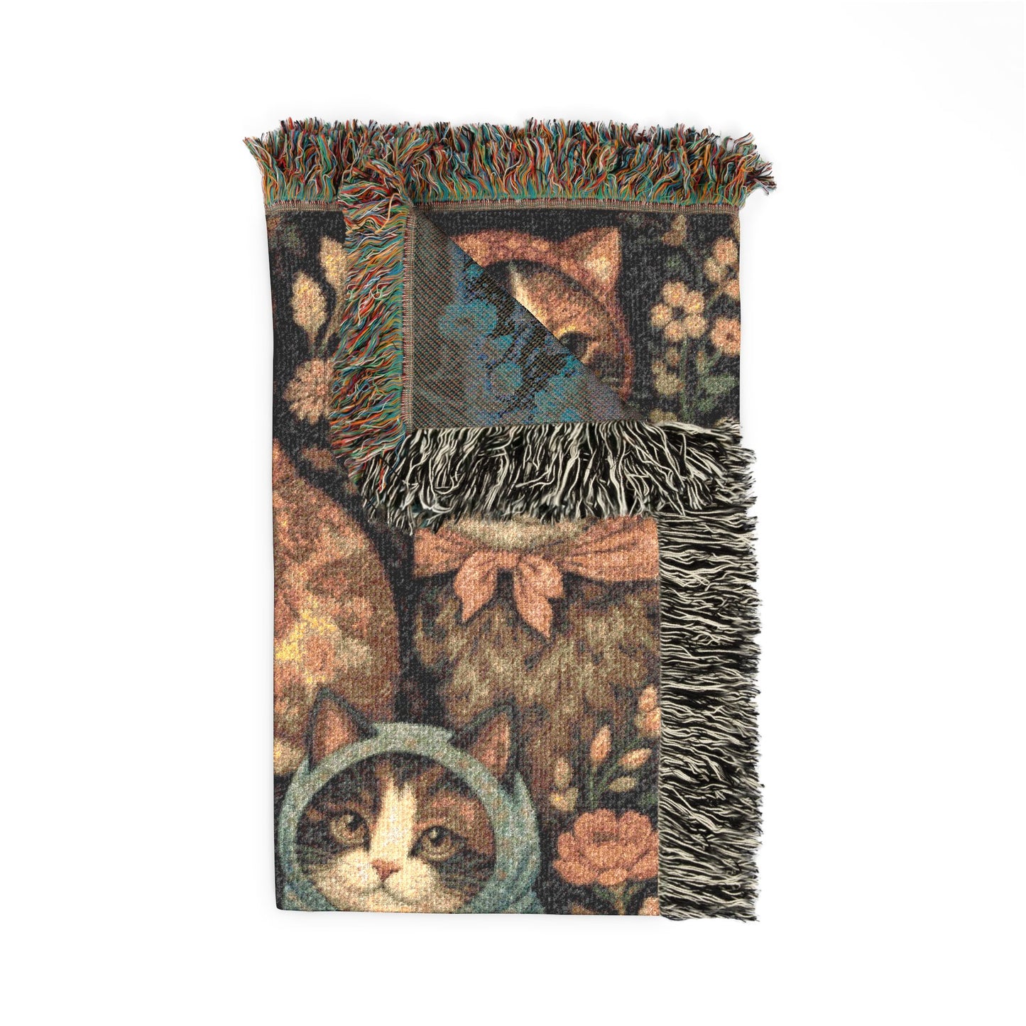 Babushka Cat Blanket, Throw Blanket, Unique Heirloom Gift
