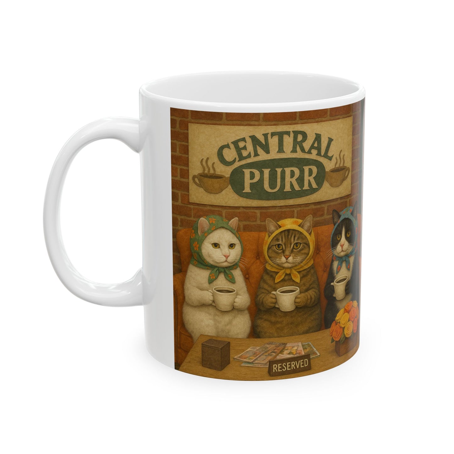 Babushka Cat and Friends Central Purr Ceramic Mug