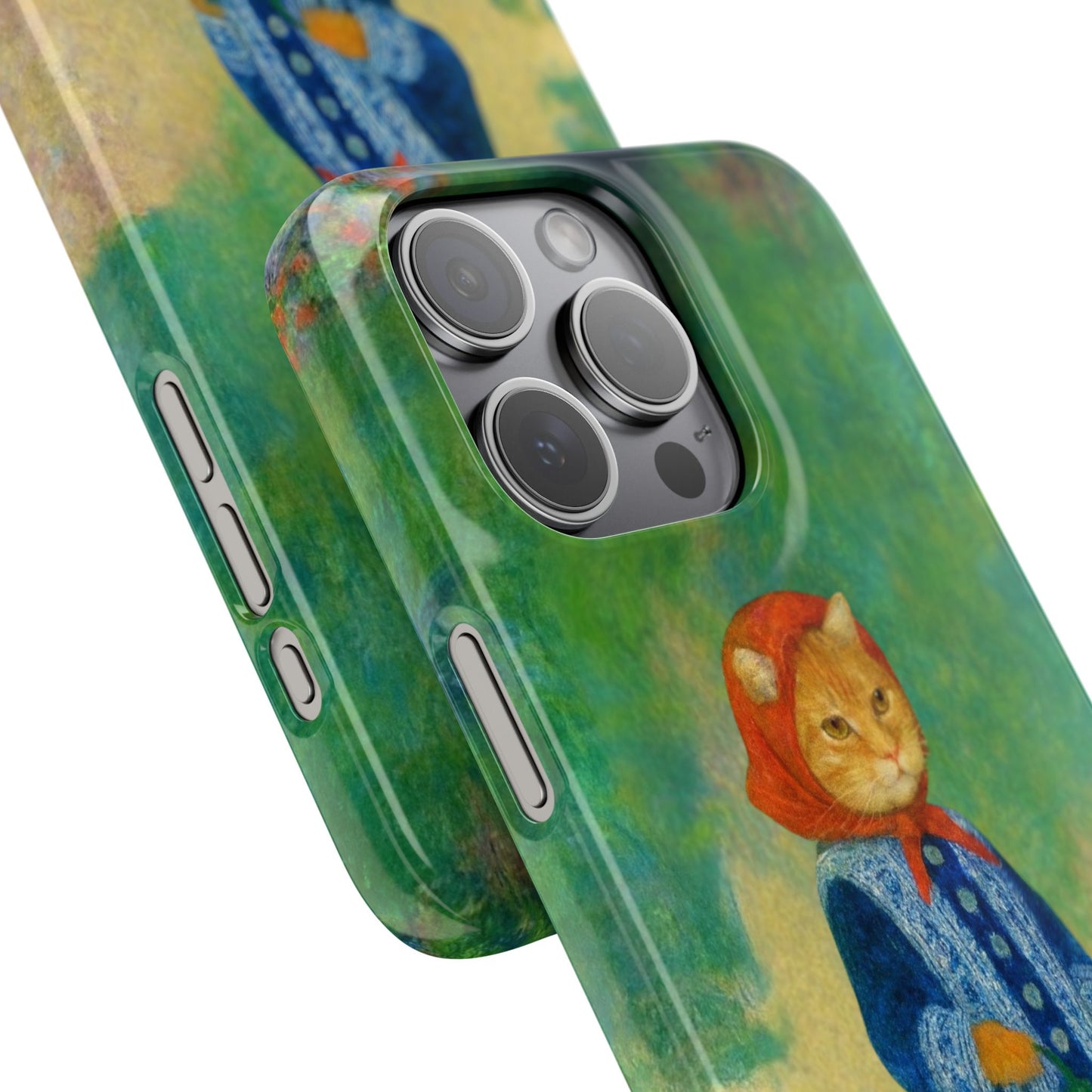 Babushka Cat With a Watering Can x Renoir Funny Art  Slim Phone Case