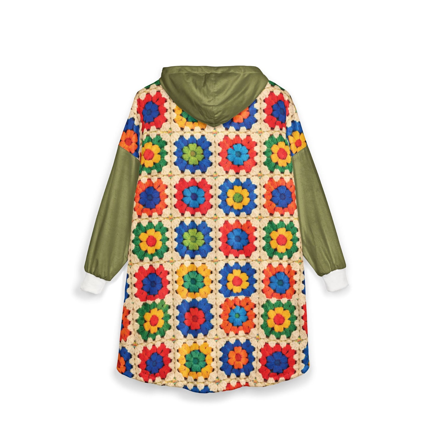 Granny Square Look Unisex Cozy Hooded Blanket