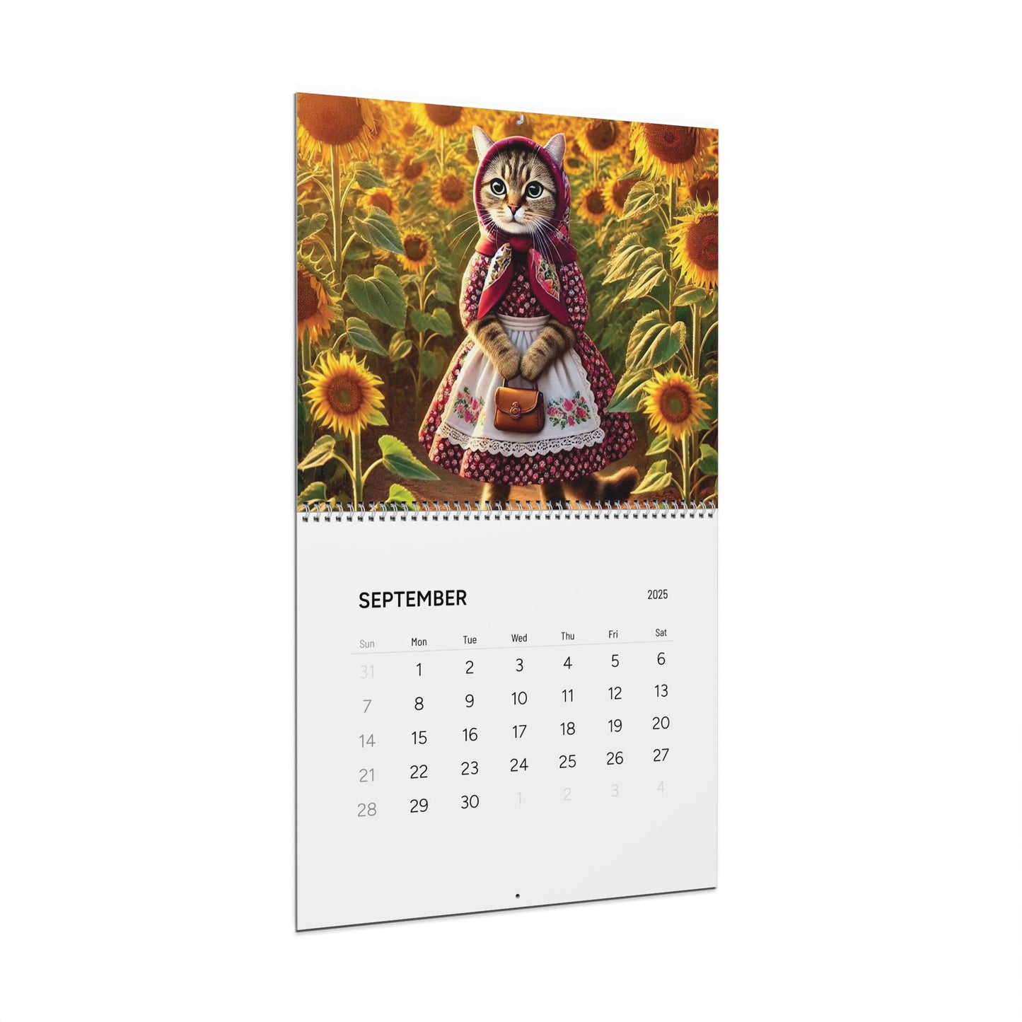 Kitschy Babushka Cat Wall Calendar (2025) for Polish Cat Lovers