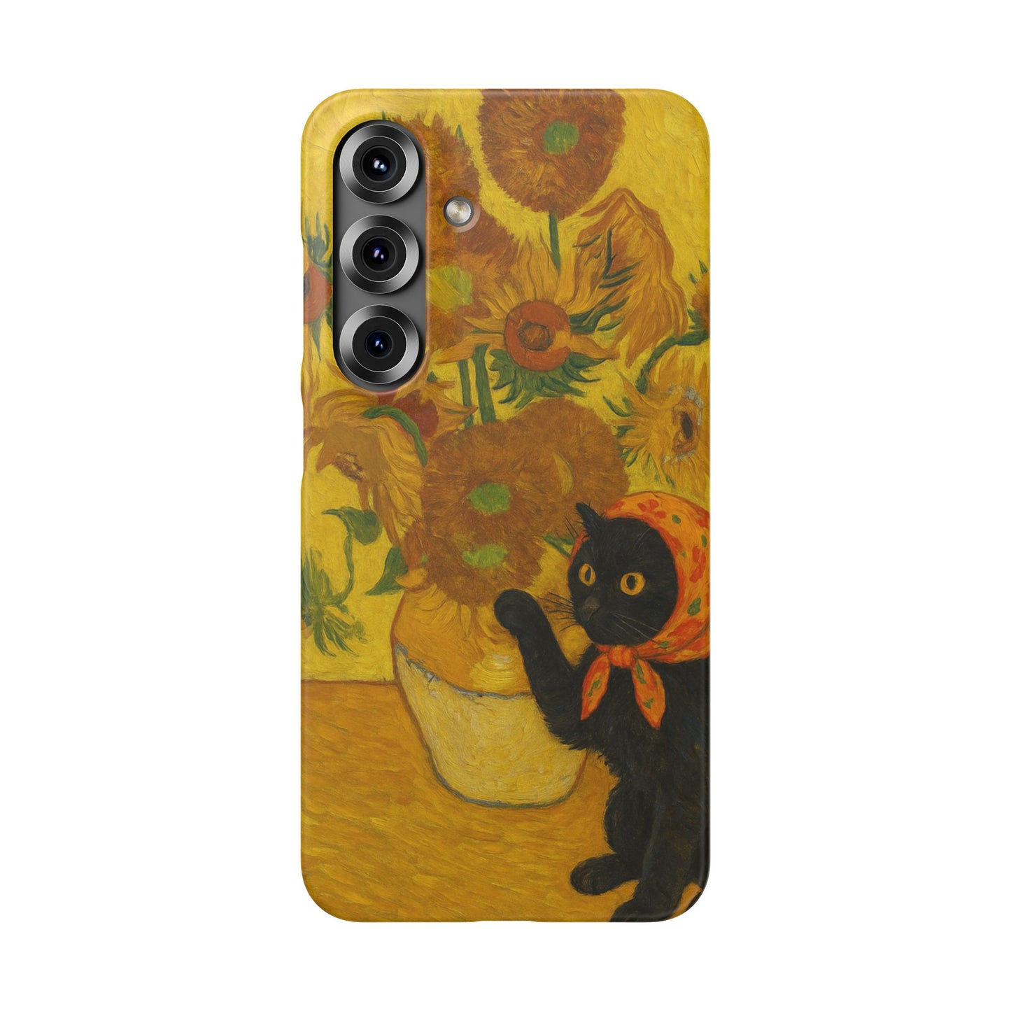 Babushka Cat Van Gogh Sunflowers Snap Phone Case