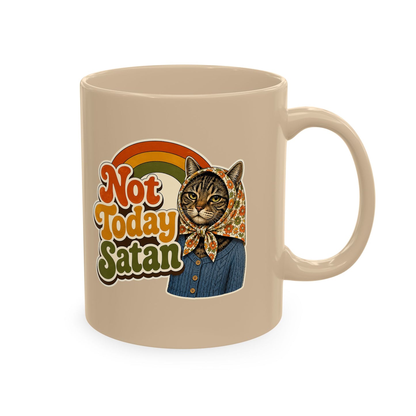 Babushka Cat-Not Today Satan-Traditional Ceramic Mug