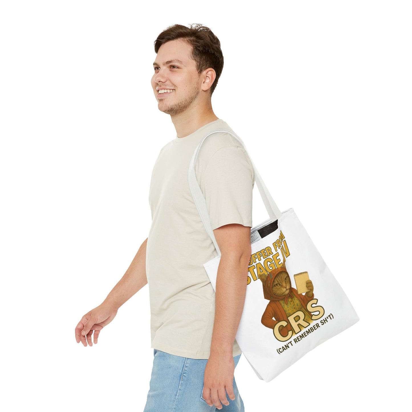 Babushka Cat Tote Bag, Aging Humor for Cat Lovers