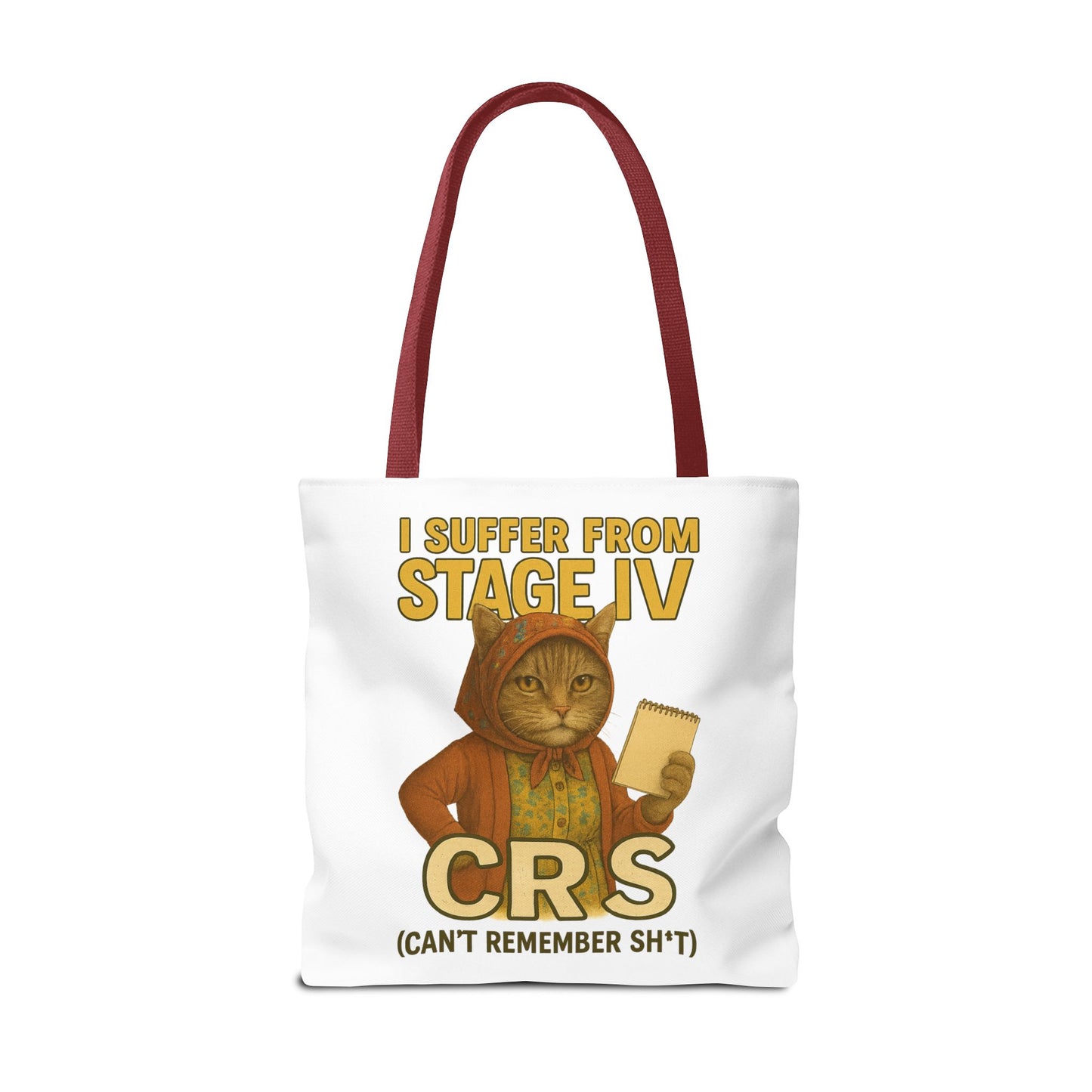 Babushka Cat Tote Bag, Aging Humor for Cat Lovers