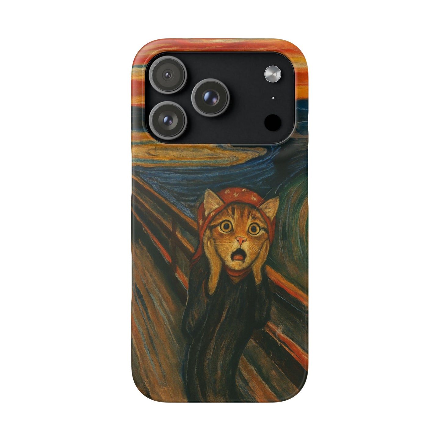 Babushka Cat x Edvard Munch The Scream Parody Art Snap Case