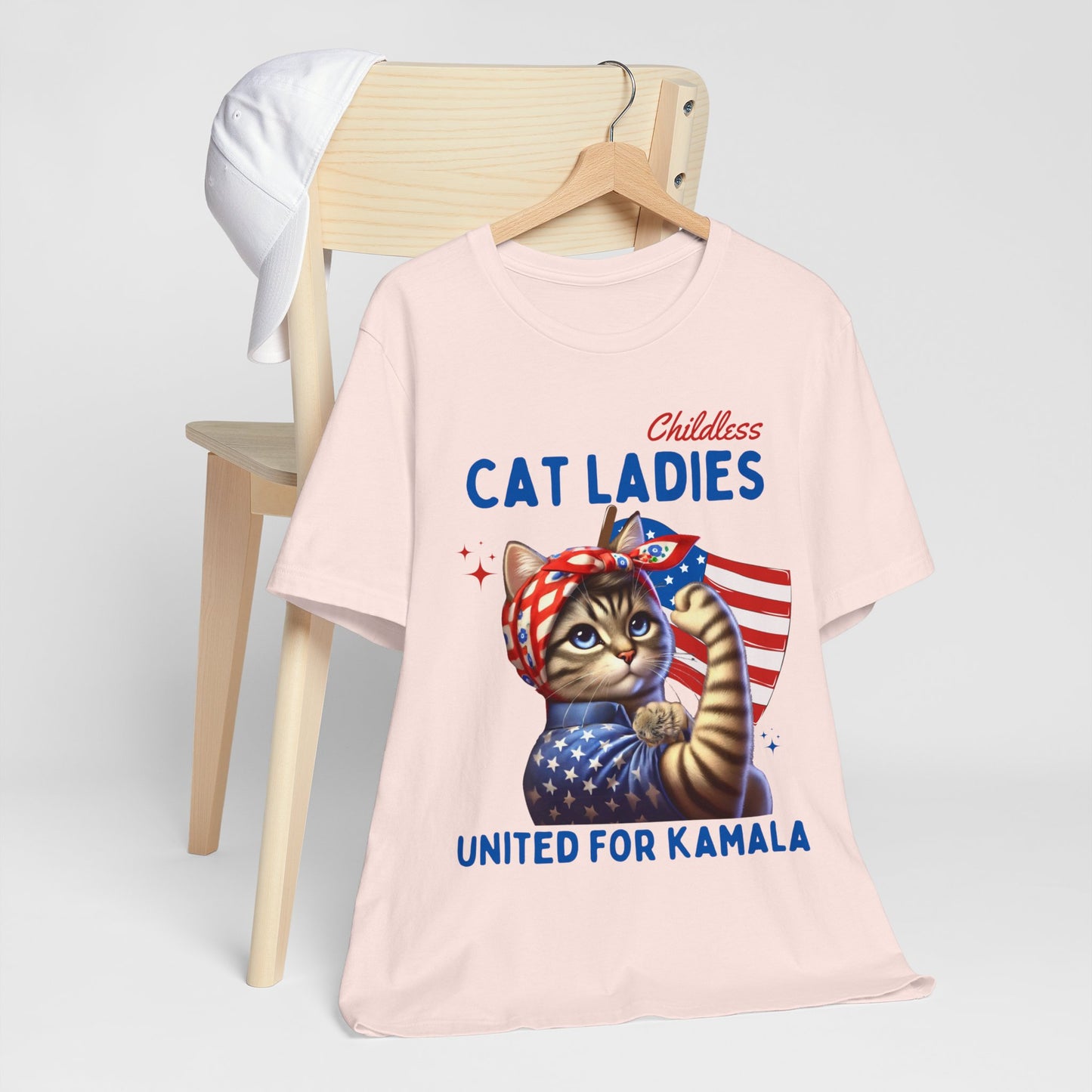 Childless Cat Lady Voter, Election 2024, Kamala 2024, Unisex Jersey Short Sleeve Tee