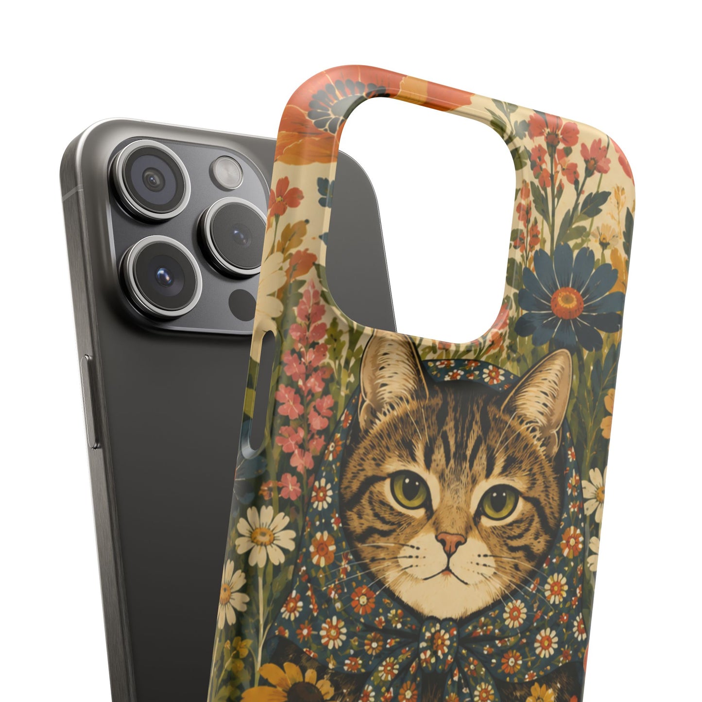 Babushka Cat Peeky Gardens Snap Phone Case