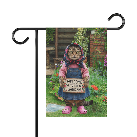 Babushka Cat Garden Flag (No Pole)