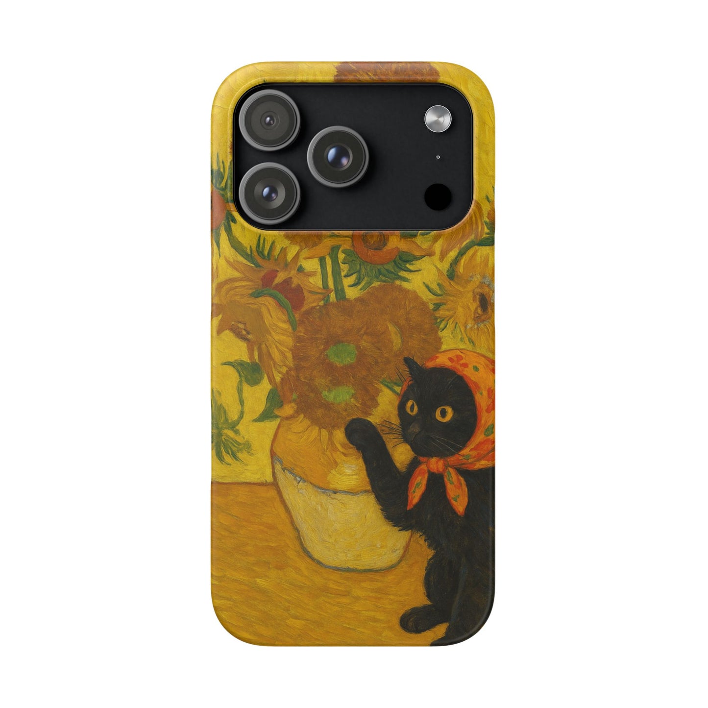 Babushka Cat Van Gogh Sunflowers Snap Phone Case