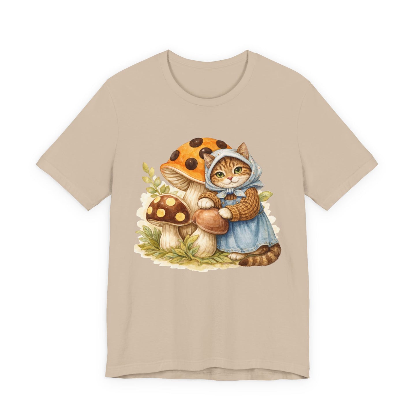 Babushka Cat Merry Mushroom Unisex Jersey Short Sleeve Tee