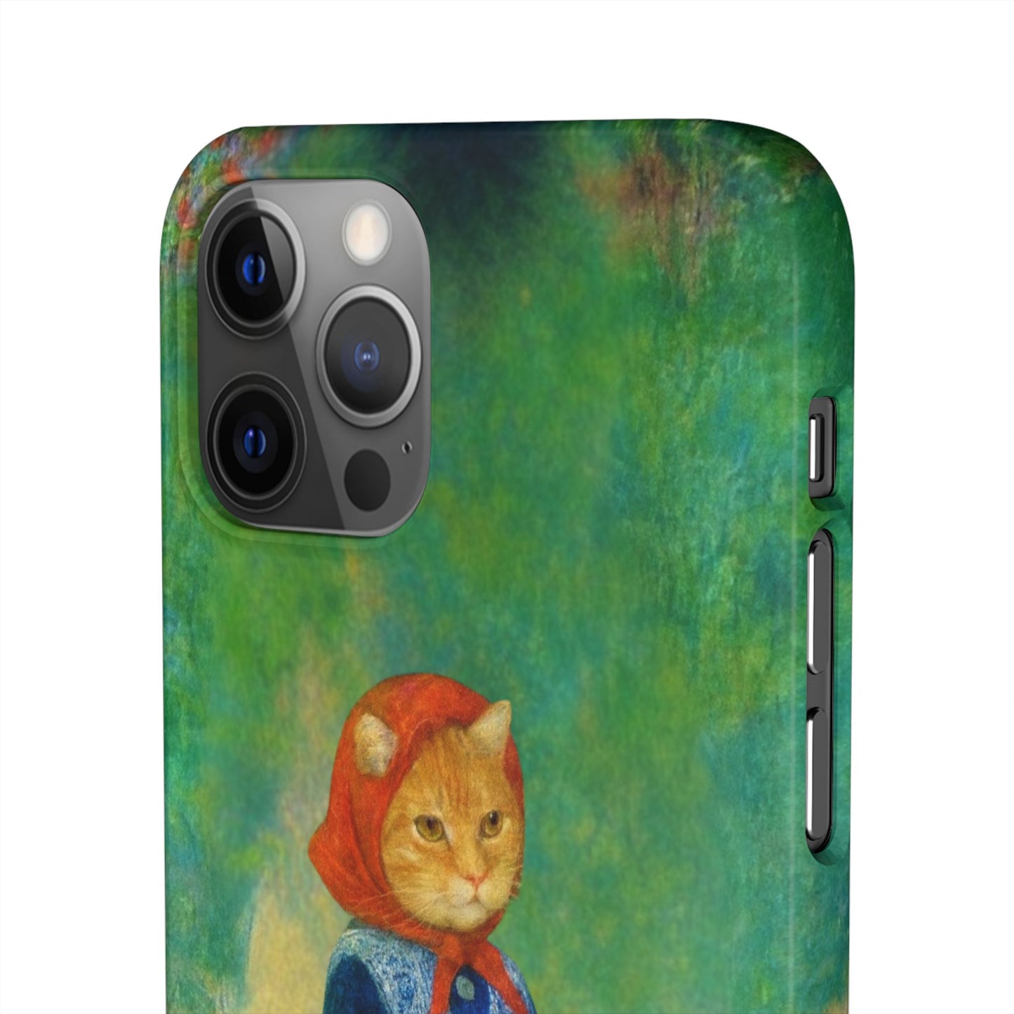Babushka Cat With a Watering Can x Renoir Funny Art  Slim Phone Case