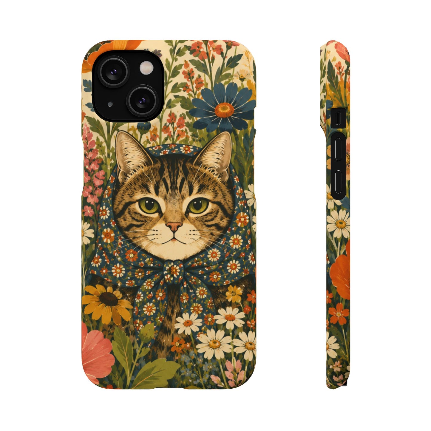 Babushka Cat Peeky Gardens Snap Phone Case