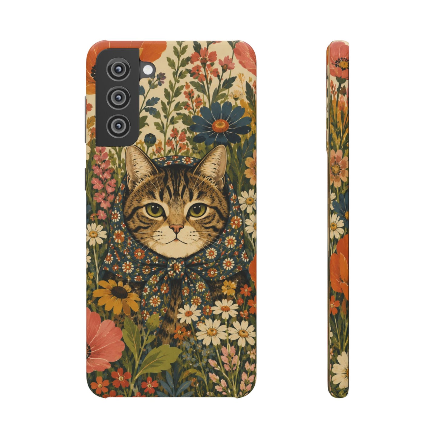 Babushka Cat Peeky Gardens Snap Phone Case