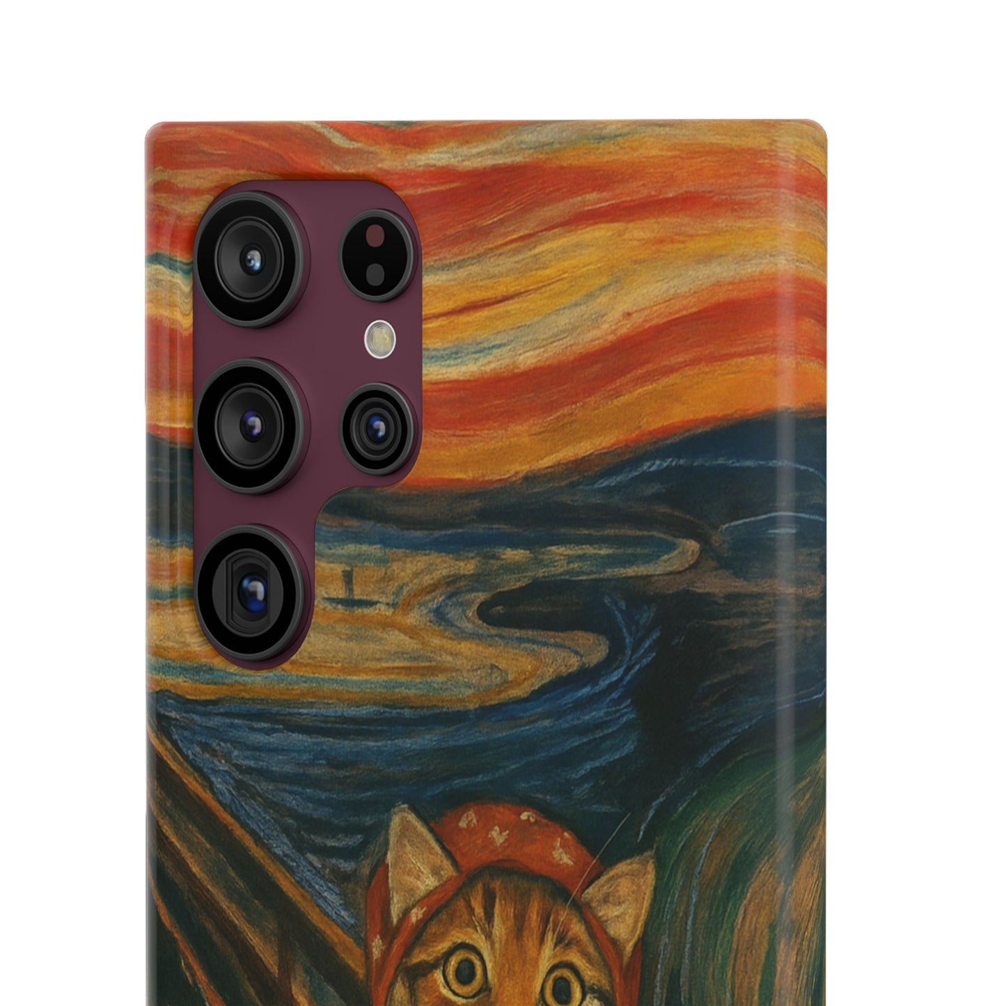 Babushka Cat x Edvard Munch The Scream Parody Art Snap Case