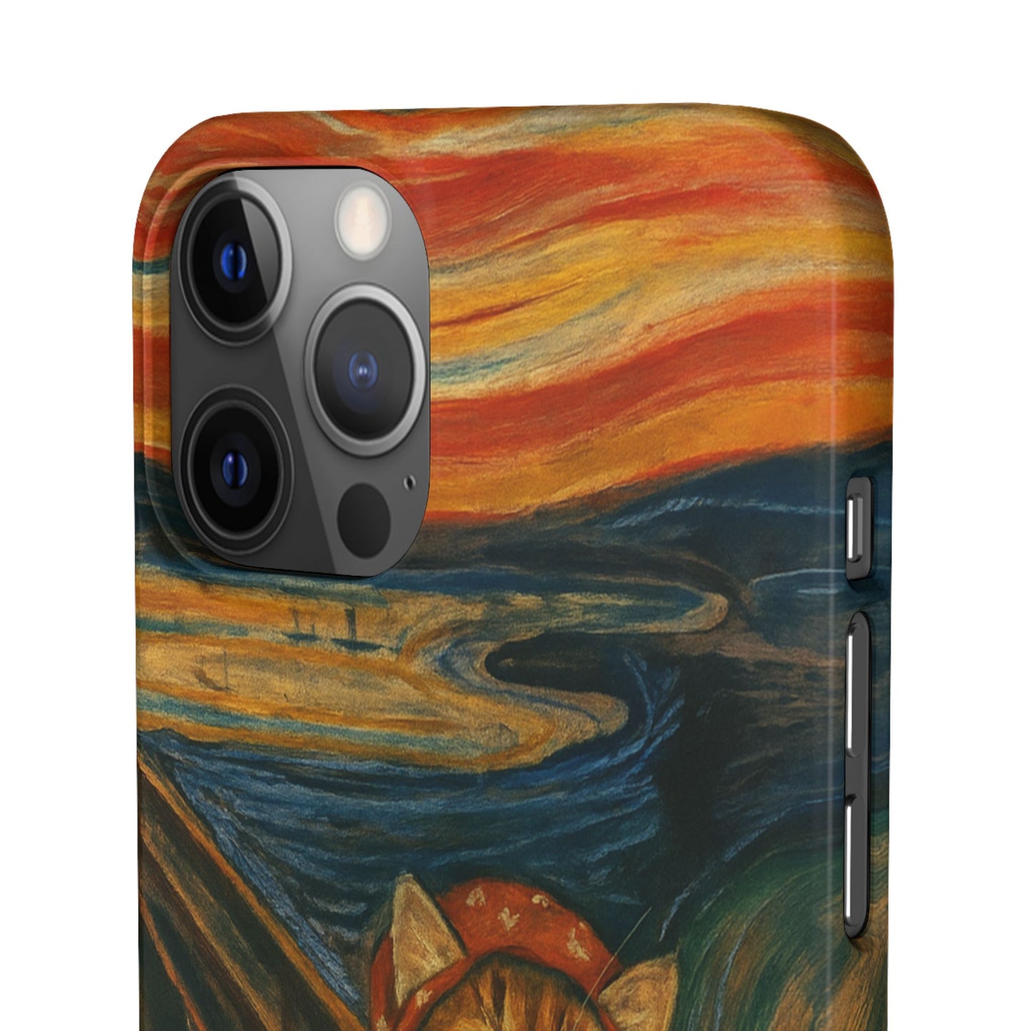 Babushka Cat x Edvard Munch The Scream Parody Art Snap Case