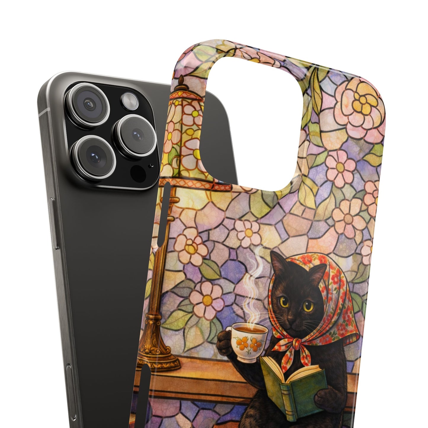 Babushka Cat Reads Artistic Literary Snap Phone Cases