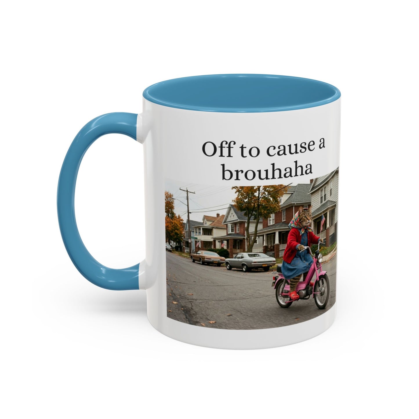 Off to Cause a Brouhaha Accent Coffee Mug (11, 15oz)