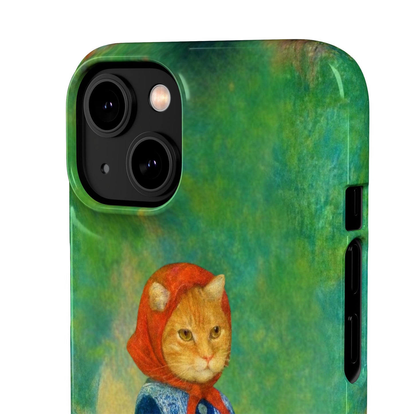 Babushka Cat With a Watering Can x Renoir Funny Art  Slim Phone Case