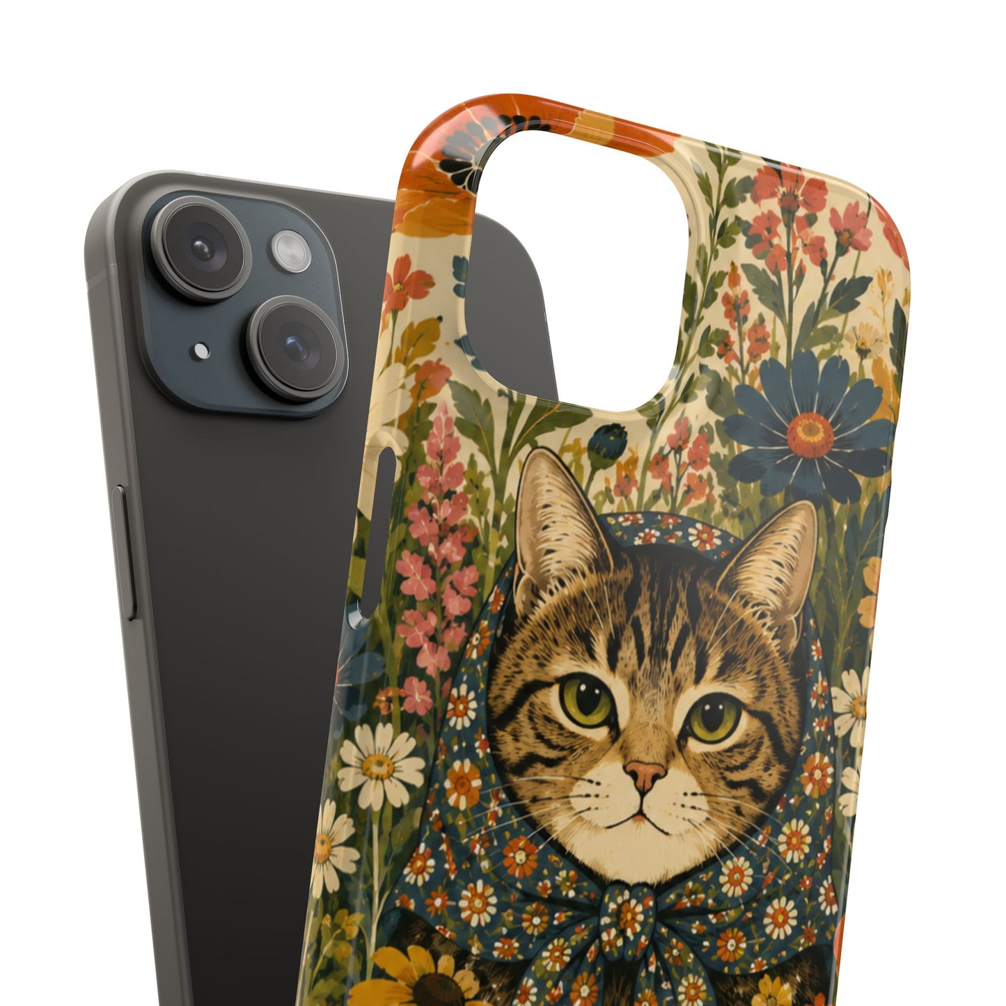 Babushka Cat Peeky Gardens Snap Phone Case