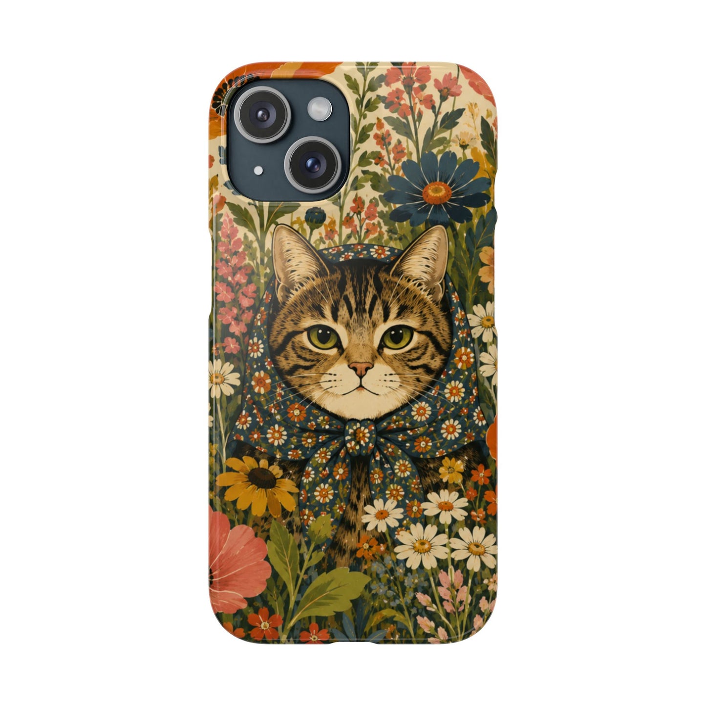Babushka Cat Peeky Gardens Snap Phone Case