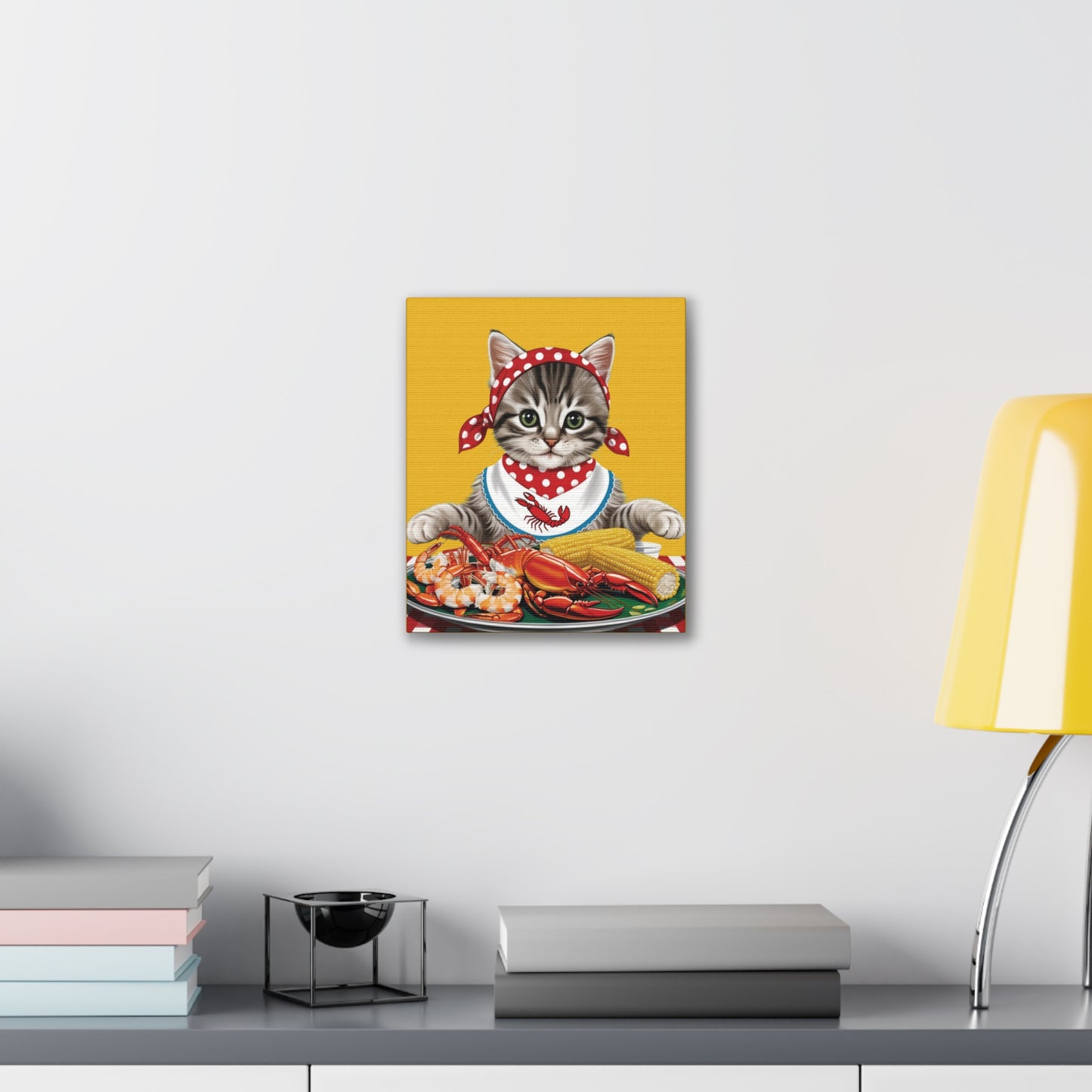 Kitten Low Country Seafood Boil Design, Kitschy Kitten Art