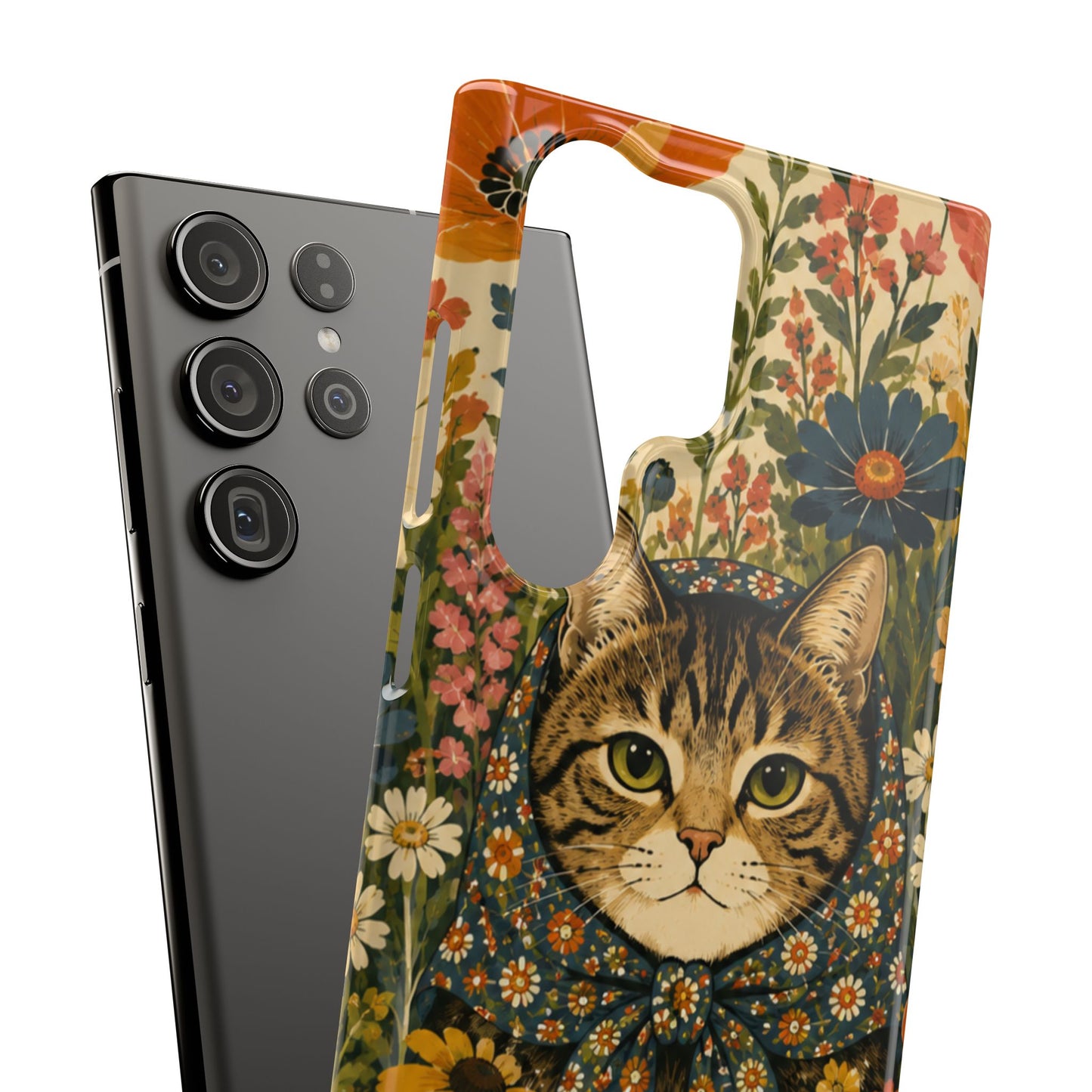 Babushka Cat Peeky Gardens Snap Phone Case