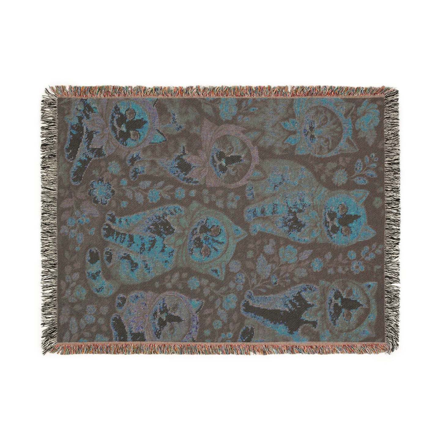 Babushka Cat Blanket, Throw Blanket, Unique Heirloom Gift
