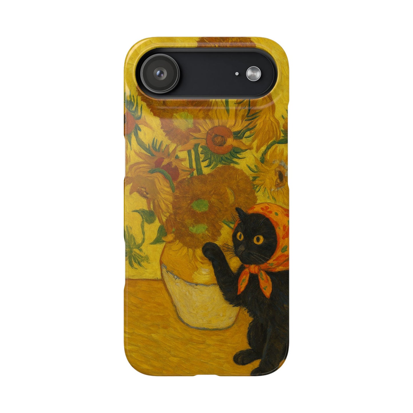 Babushka Cat Van Gogh Sunflowers Snap Phone Case