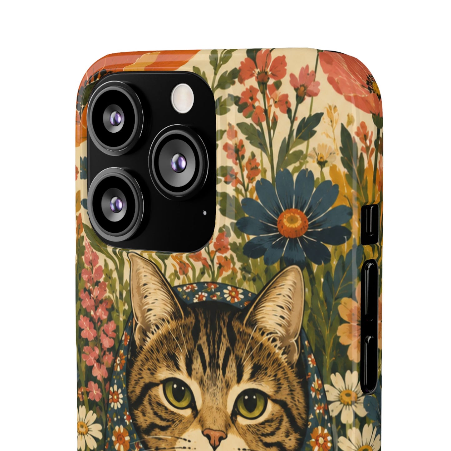 Babushka Cat Peeky Gardens Snap Phone Case
