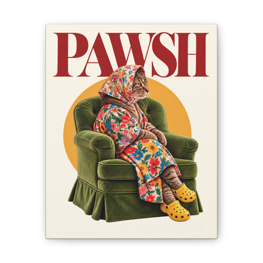 Babushka Cat Pawsh Icon Canvas Wall Art