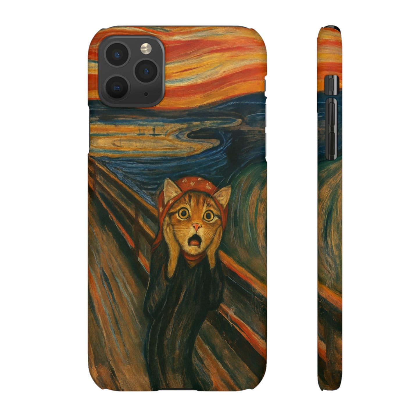 Babushka Cat x Edvard Munch The Scream Parody Art Snap Case