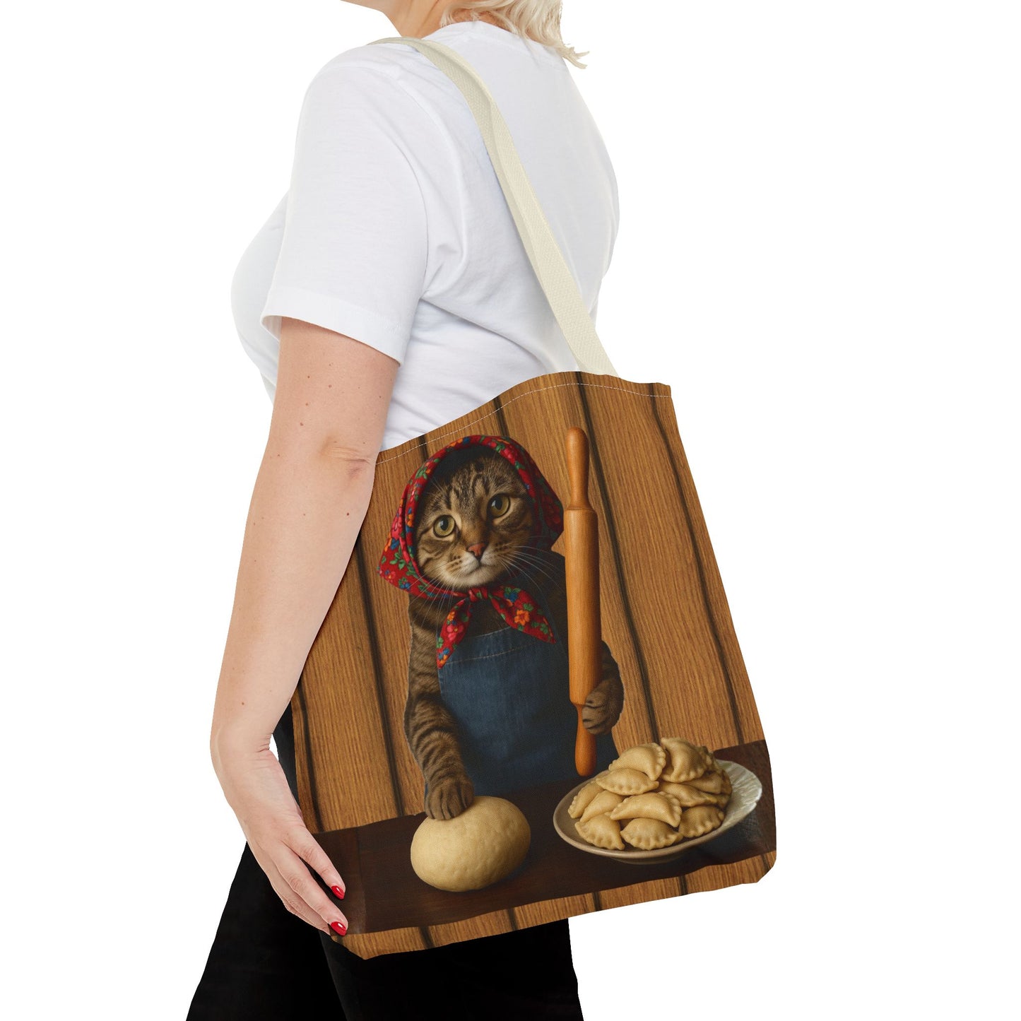 Babushka Cat Pierogi Tote Bag (AOP)