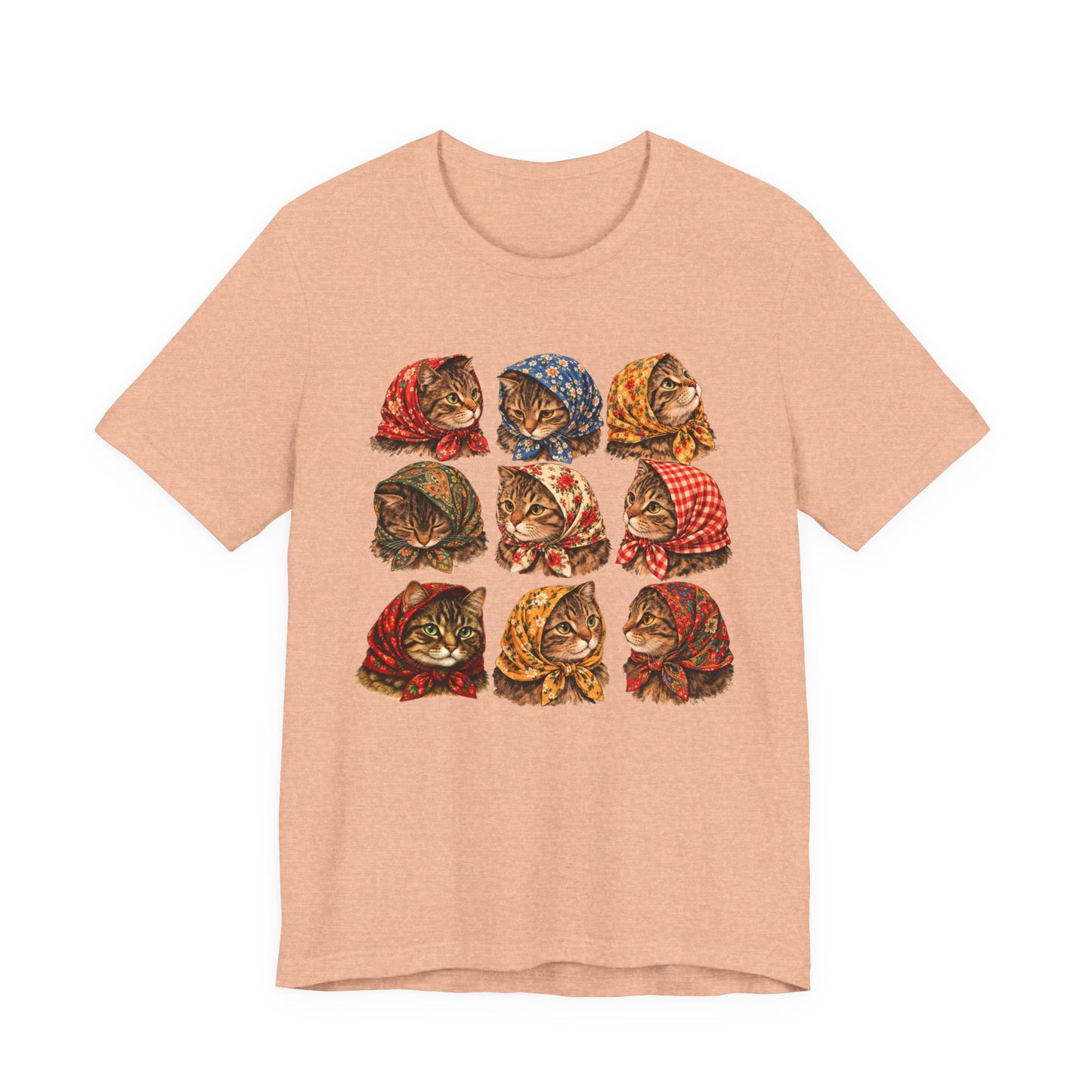 Babushka Cats, Tabby Cats Unisex Jersey Short Sleeve Tee