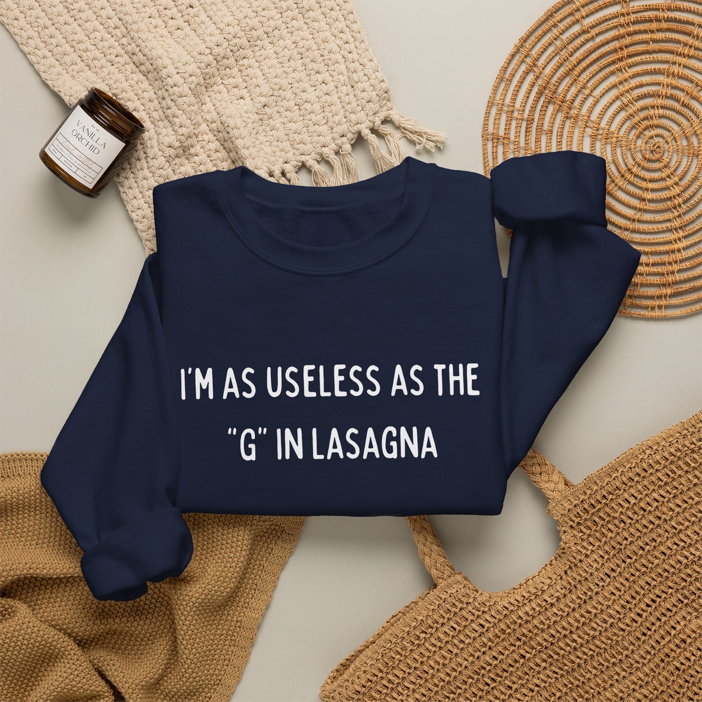 Babushka Cat Lasagna Quote Unisex Heavy Blend™ Crewneck Sweatshirt